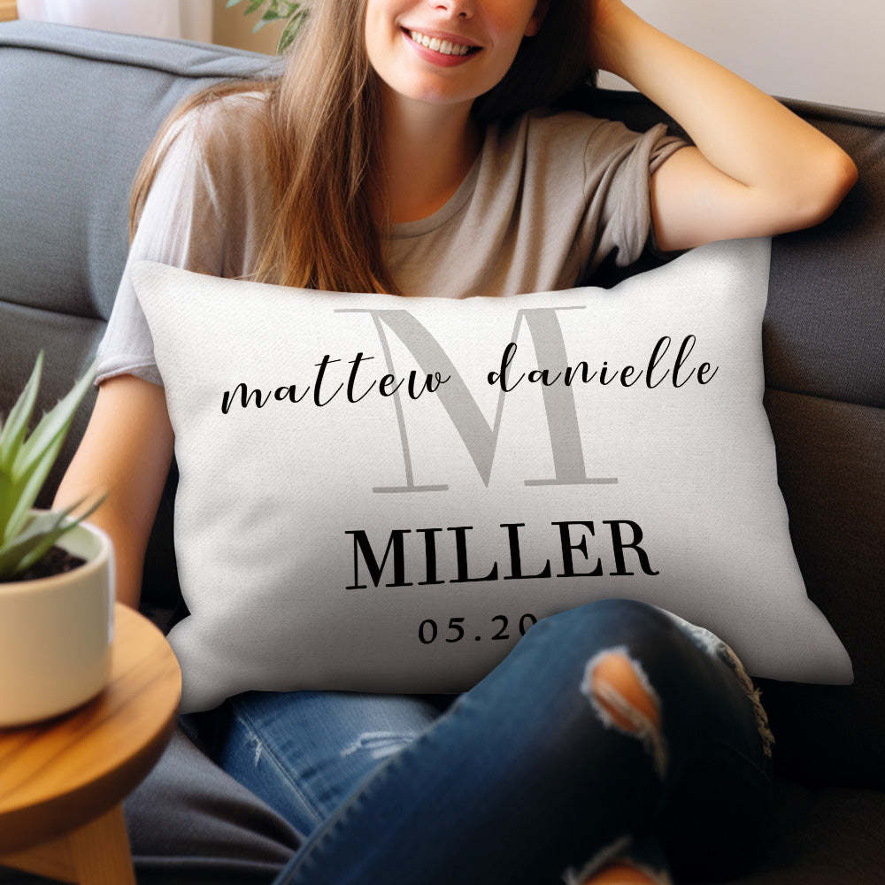 Custom Photo Pillow with Your Text Love Family Pillow Gifts for Family ( Rectangle) - Yourphotoblanket