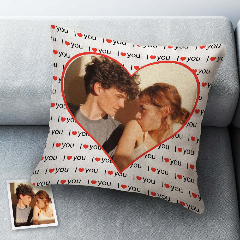 Custom Heart Shape Photo I Love You Pillow Best Gifts For Lovers - Yourphotoblanket