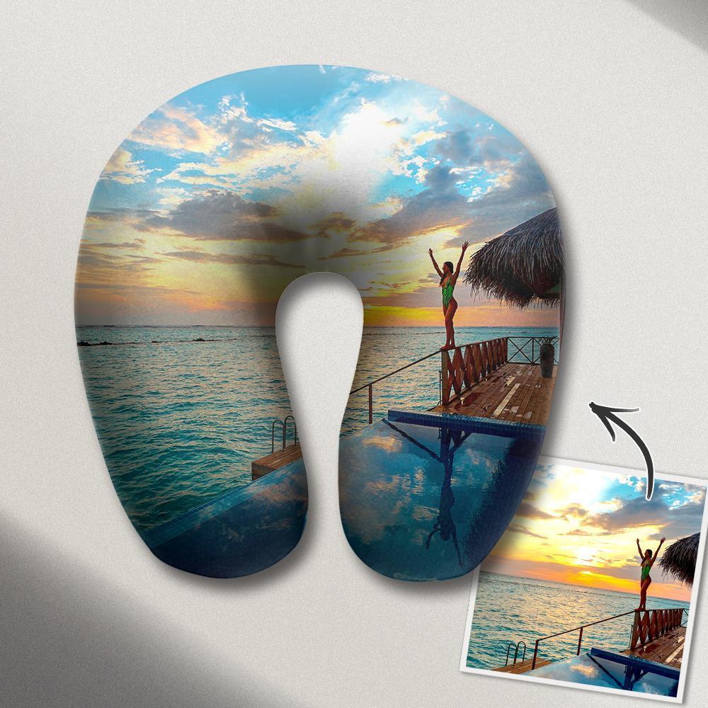 Custom U Pillow Custom Photo Travel Neck Pillow Comfortable U-shaped Pillow-Travel Photos