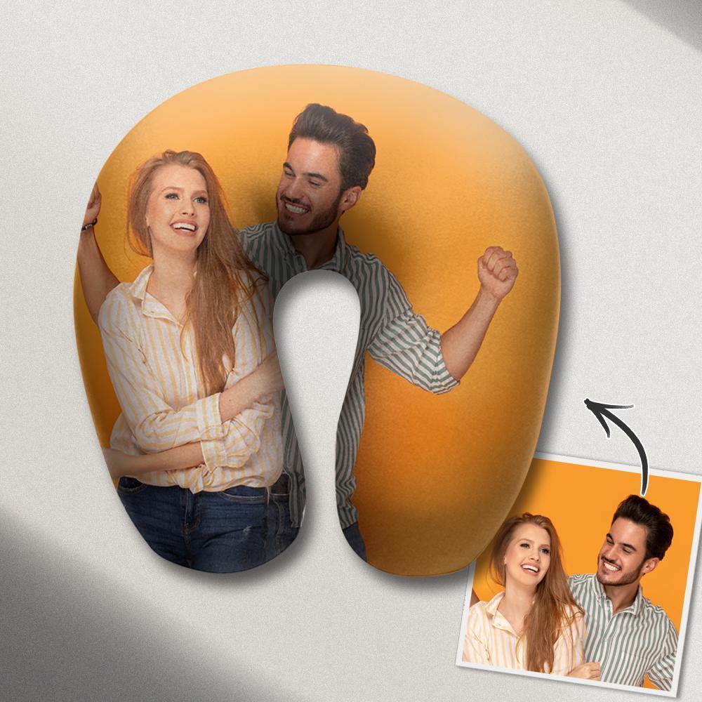 Custom U Pillow Custom Photo Travel Neck Pillow Comfortable U-shaped Pillow - Couple Photos