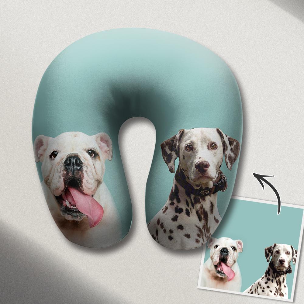 Custom U Pillow Custom Photo Travel Neck Pillow Comfortable U-shaped Pillow - Cute Pet Photos