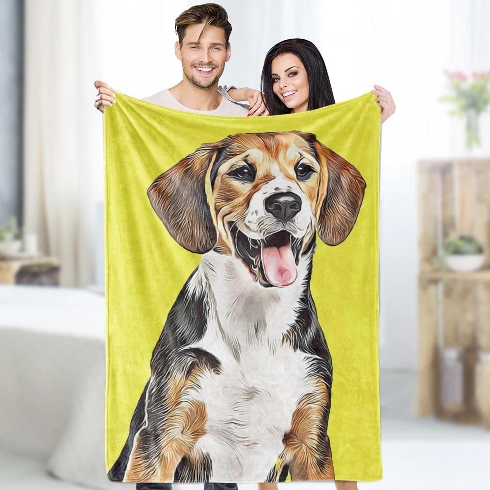 Custom Pet Blanket Printy Pets Pet Photo Blanket Dog Picture Blanket Gifts For Dog Lovers Pets Art Portrait