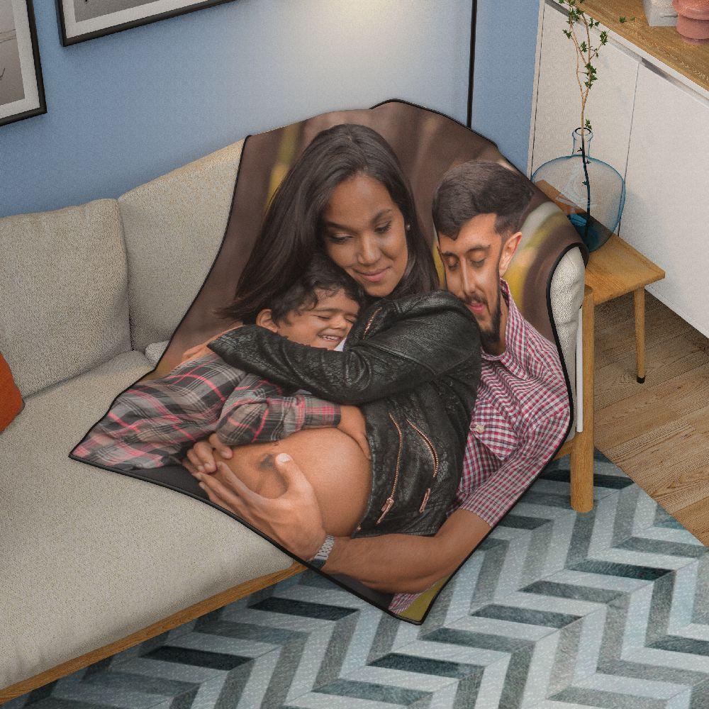 Family Love Personalized Photo Fleece Blanket