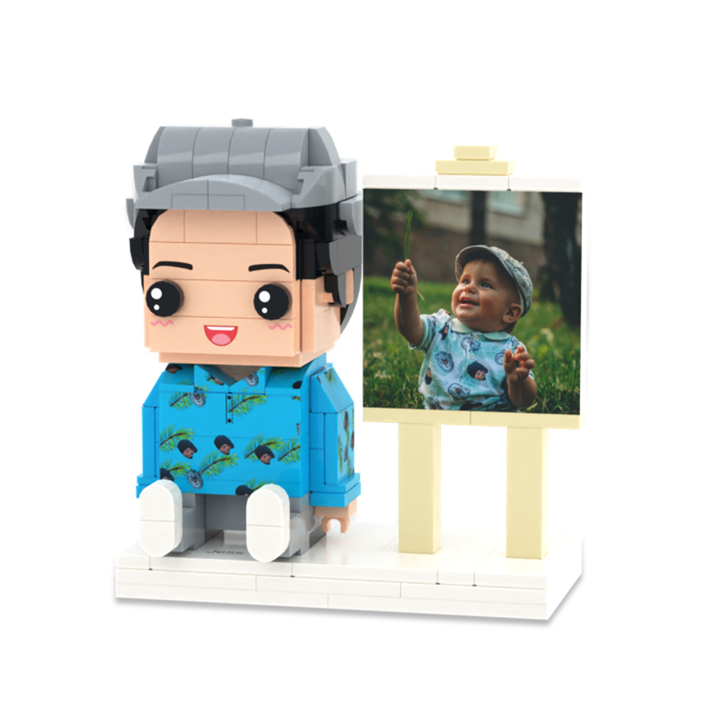 Custom Full Body Brick Figures Personalized Sitting Brick Figures Kids and Cat Universal Interlocking Plastic Toy Christmas Gift - yourphotoblanketuk