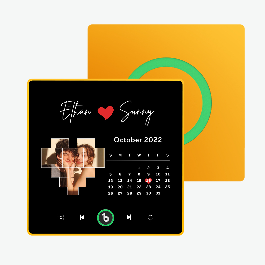 Custom Music Fridge Magnet with Colorful Frame Personalized Love Calendar Fridge Magnet with Photo Unique Gift for Couple - yourphotoblanketuk