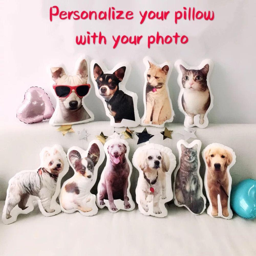 Custom Pet Photo Face Pillow 3D Portrait Pillow-dogsall