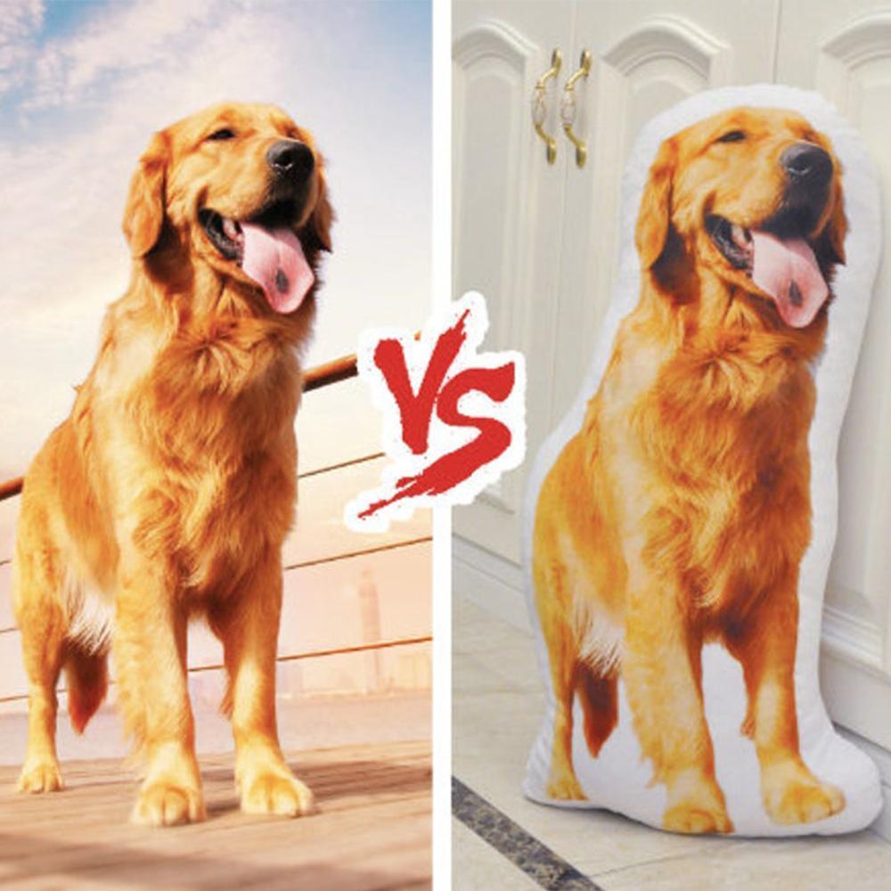 Custom Pet Photo Face Pillow 3D Portrait Pillow-Golden Retriever