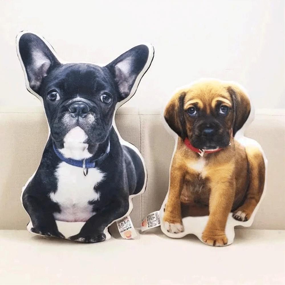 Custom Pet Photo Face Pillow 3D Portrait Pillow-cutedogs