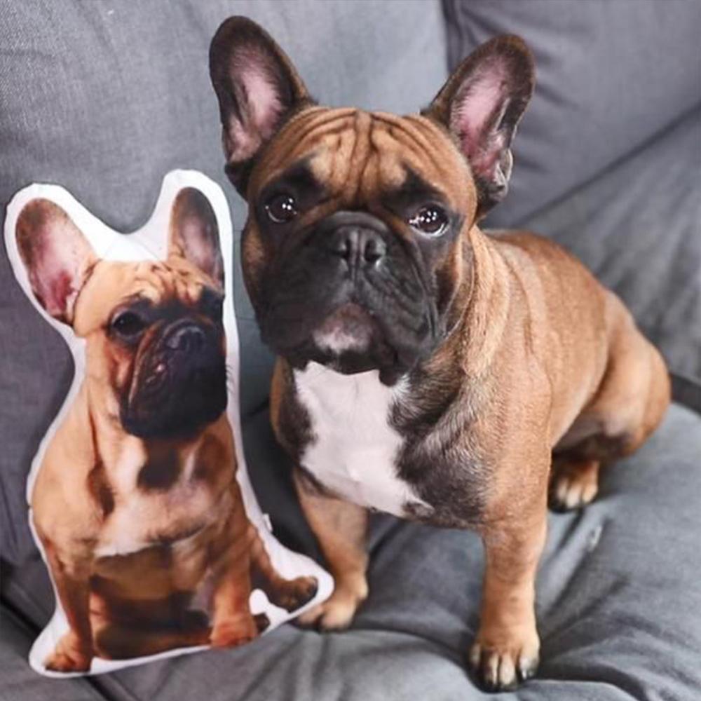 Christmas Gifts Custom Pet Photo Face Pillow 3D Portrait Pillow-Bulldog