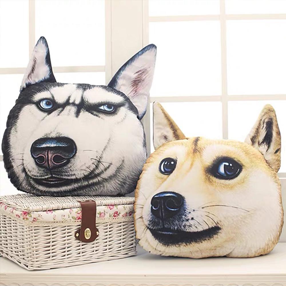 Custom Pet Photo Face Pillow 3D Portrait Pillow-doghead