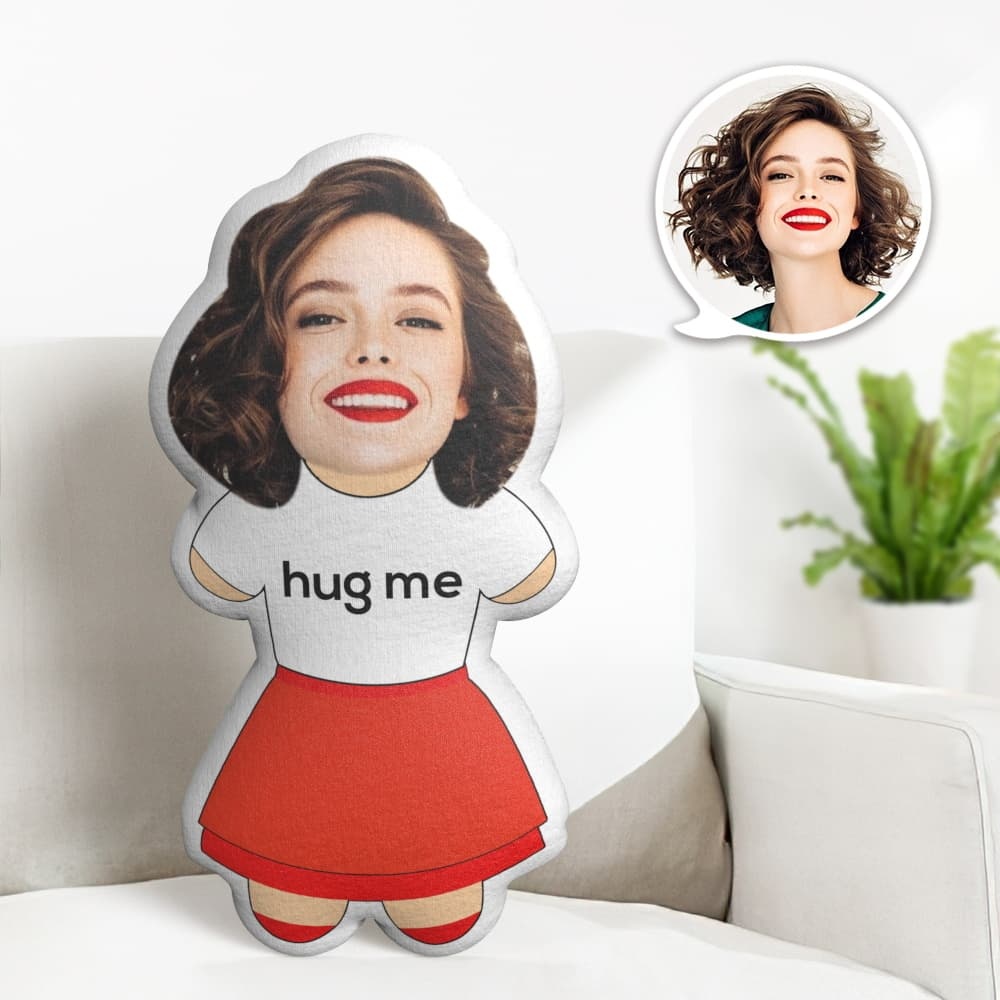 Custom Face Pillow Hug Me Minime Personalized Photo Minime Pillow Gifts for Girl - Yourphotoblanket