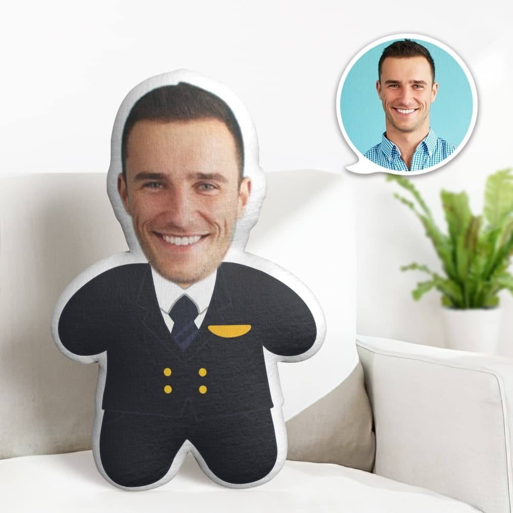 Custom Face Pillow Cute Pilot Minime Personalized Photo Minime Pillow Gifts - Yourphotoblanket