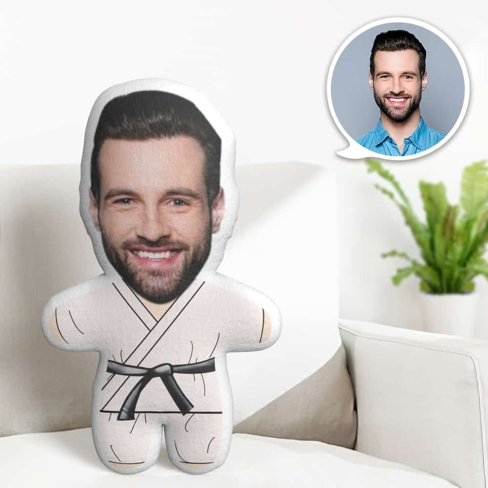 Karate Minime Throw Pillow Custom Face Pillow Personalized Cute Minime Pillow - Yourphotoblanket