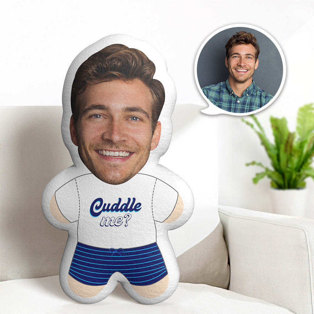 Custom Face Minime Teddy Pillow Cuddle Me Boy Personalized Photo Minime Doll - Yourphotoblanket