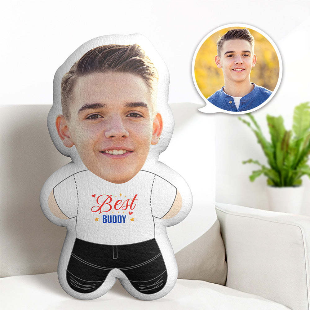 Custom Face Minime Teddy Pillow Best Buddy Personalized Photo Minime Doll - Yourphotoblanket