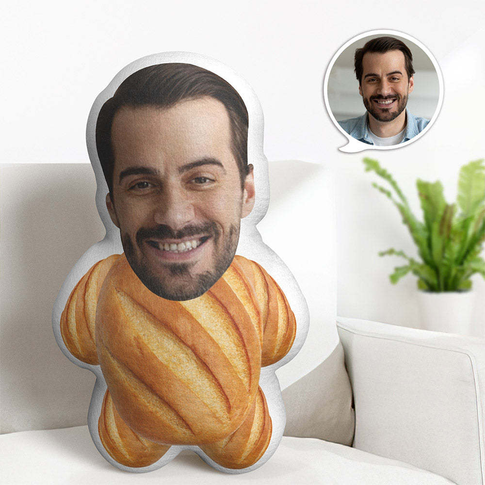 Bread Body Minime Teddy Pillow Custom Face Personalized Photo Minime Plush Doll - Yourphotoblanket