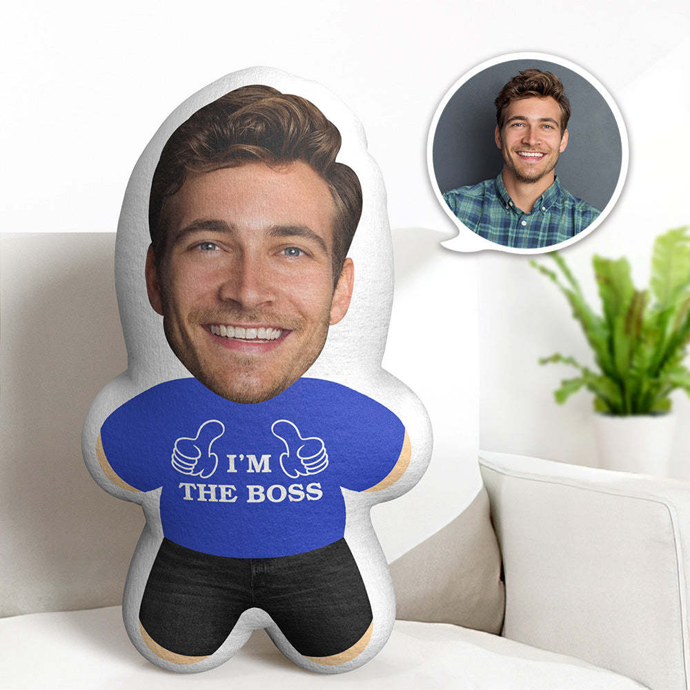 Custom Face Minime Throw Pillow Gifts for Boss Personalized Photo Minime Pillow - Yourphotoblanket
