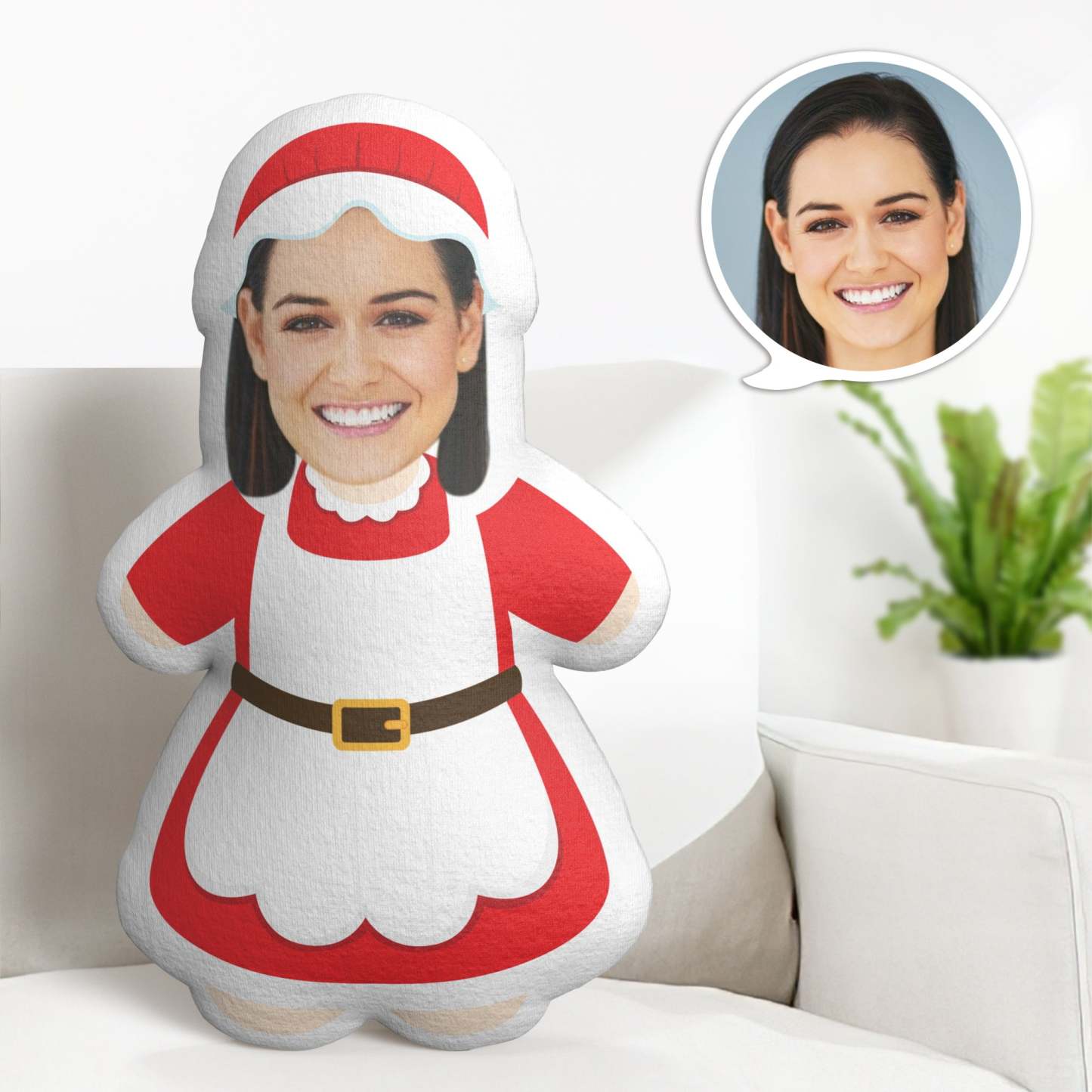 Custom Face Minime Throw Pillow Personalized Minime Throw Pillow Christmas Maid Gifts - Yourphotoblanket