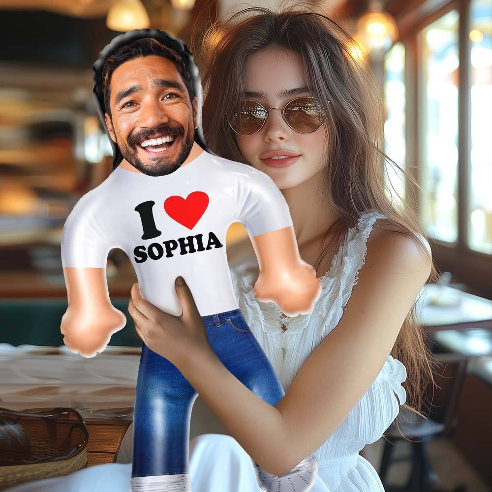 Personalized I Heart You Blow Up Dolls Custom Funny Inflatable Doll Gift for Her - yourphotoblanketuk