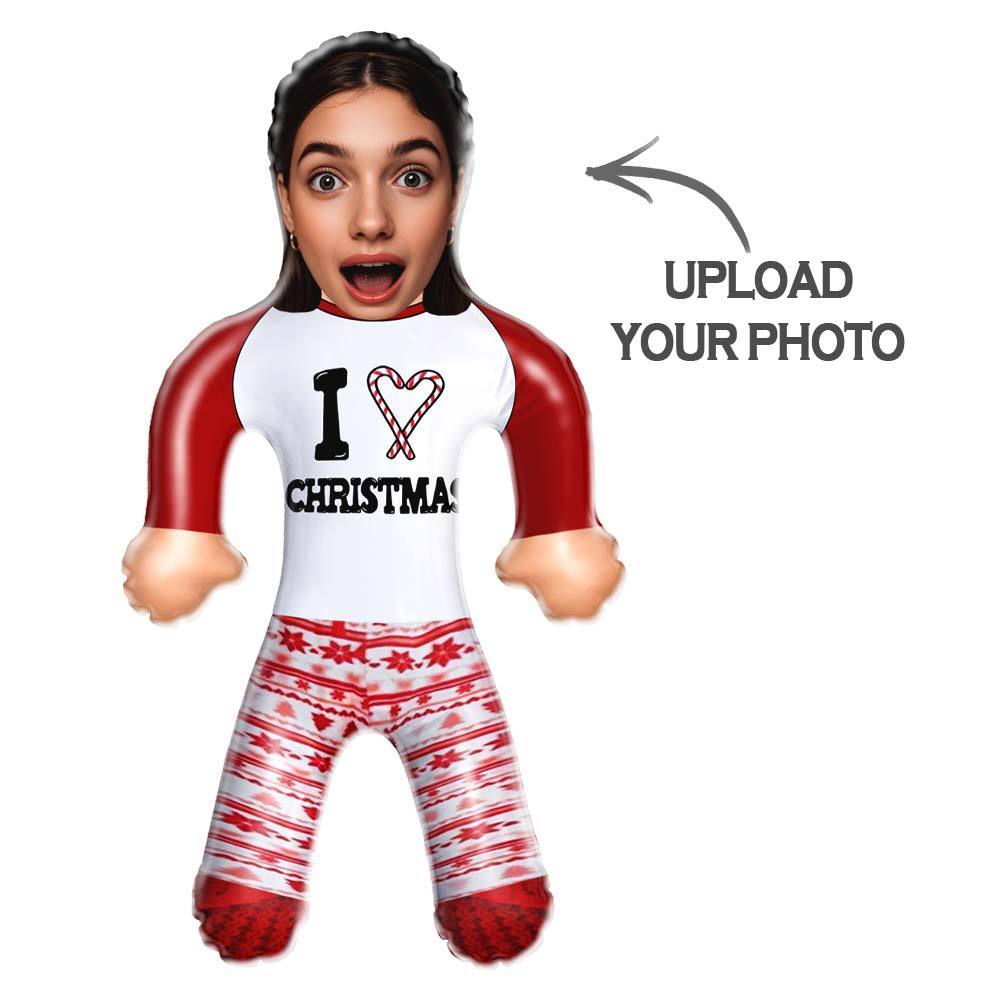 Personlized Blow Up Doll Custom Face Christmas Air Minime Doll Funny Inflatable Gifts - I Love Christmas - yourphotoblanketuk