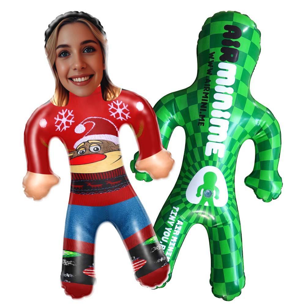 Custom Blow Up Doll Funny Inflatable Reindeer Christmas Jumpe Doll Face Air Minime Doll Christmas Gift - yourphotoblanketuk