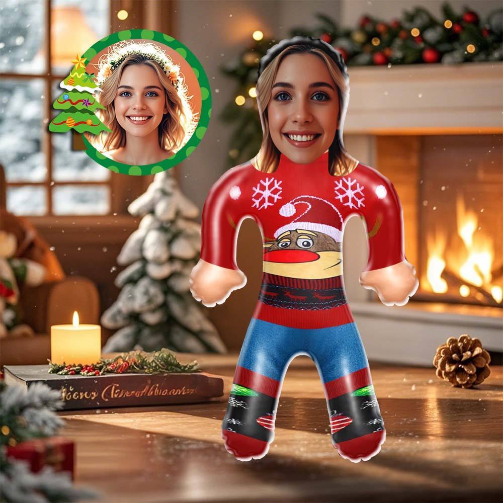 Custom Blow Up Doll Funny Inflatable Reindeer Christmas Jumpe Doll Face Air Minime Doll Christmas Gift - yourphotoblanketuk