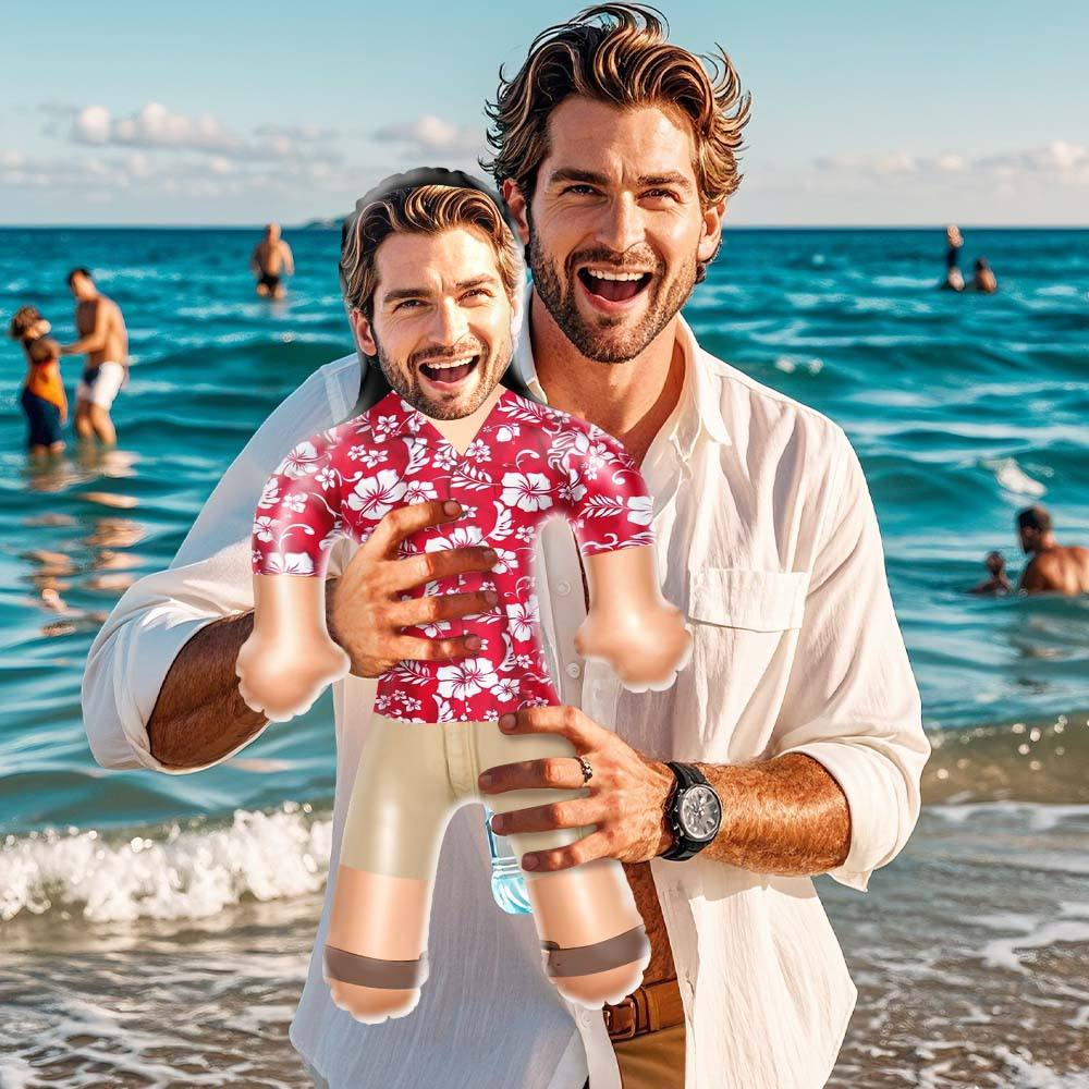 Personalized Air Minime Red Hawaiian Beach Shirt Blow Up Dolls Funny Inflatable for Him/Her - yourphotoblanketuk