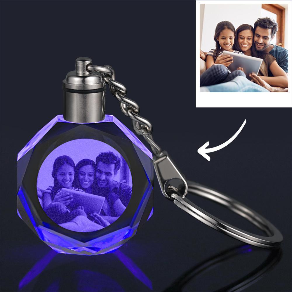 Custom Crystal Family Photo Key Chain