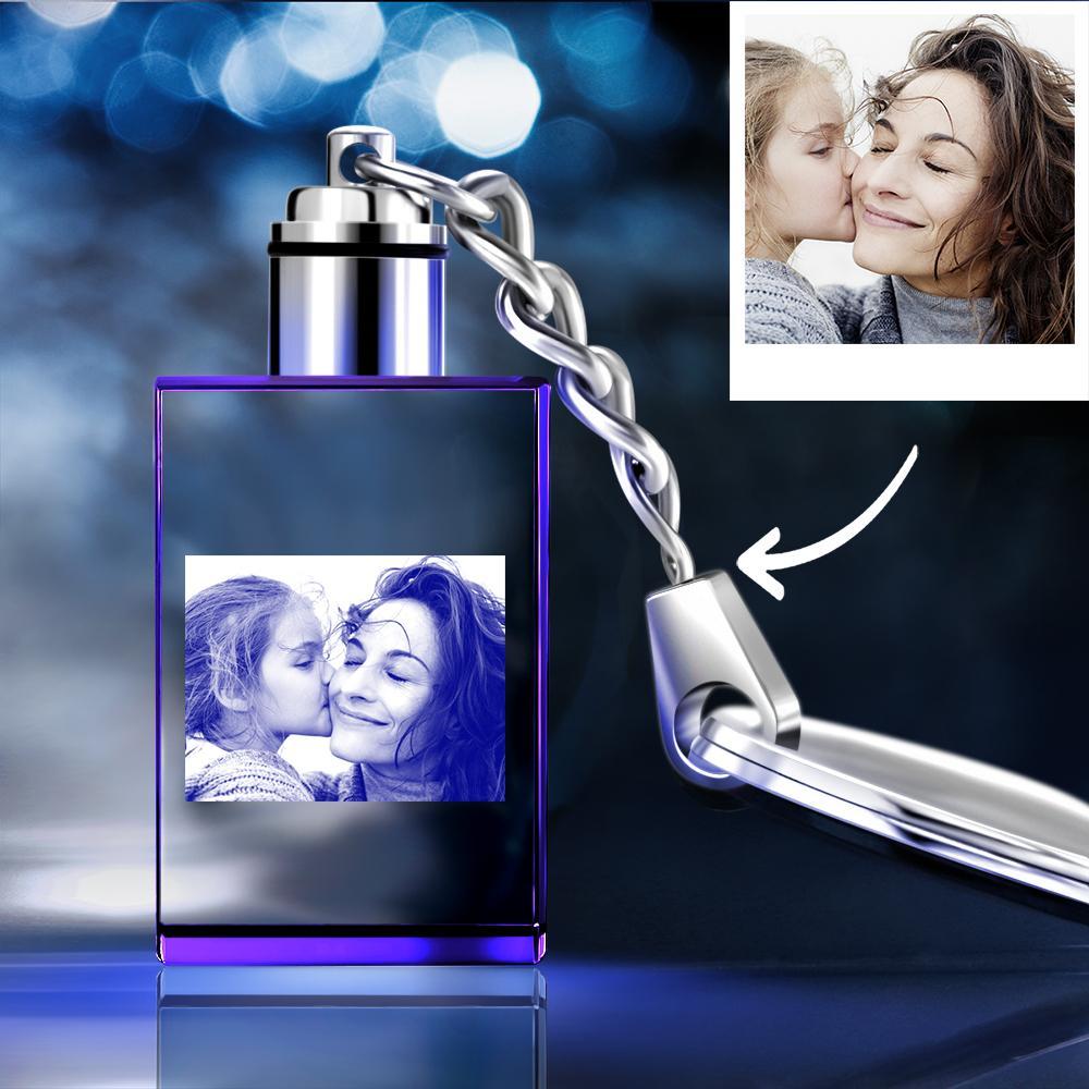 Gifts for Her Custom Crystal Rectangle Shape Photo Key Chain