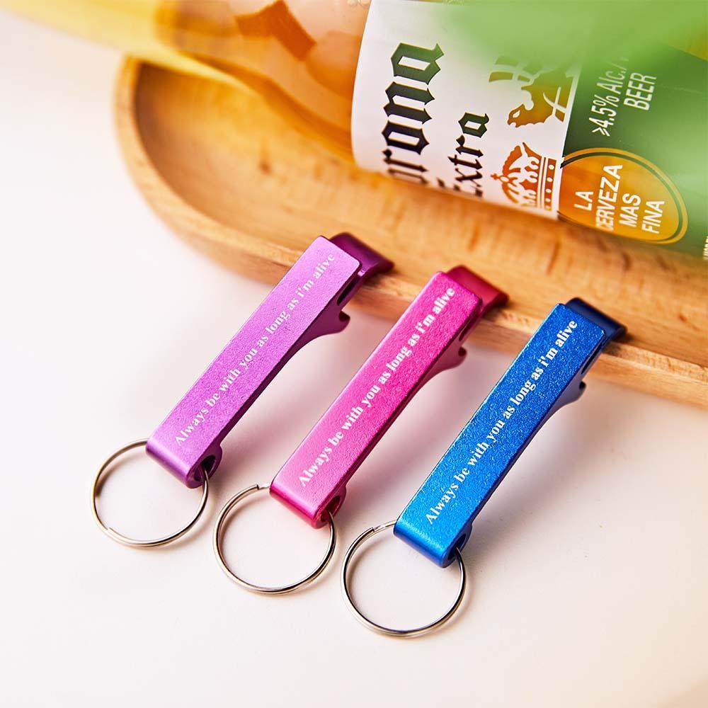 Custom Text Multi-colour Bottle Opener Keychain Personalized Beer Bottle Opener Gift for Him - Yourphotoblanket