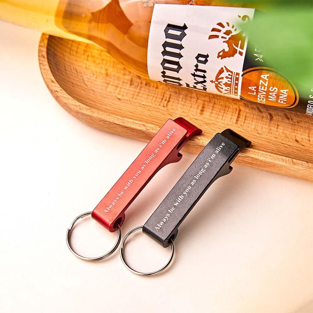 Custom Text Multi-colour Bottle Opener Keychain Personalized Beer Bottle Opener Gift for Him - Yourphotoblanket