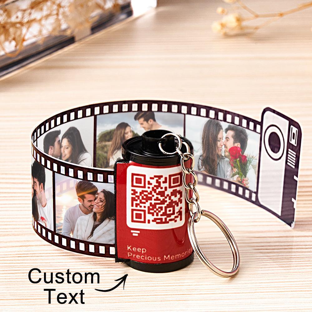 Scannable QR Code Colorful Shell Film Roll Keychain With Your Photo Camera Keychain Valentine's Day Gift - Yourphotoblanket