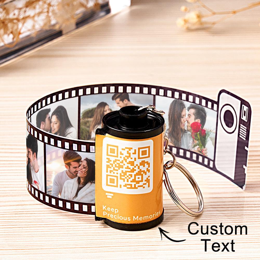 Scannable QR Code Colorful Shell Film Roll Keychain With Your Photo Camera Keychain Valentine's Day Gift - Yourphotoblanket