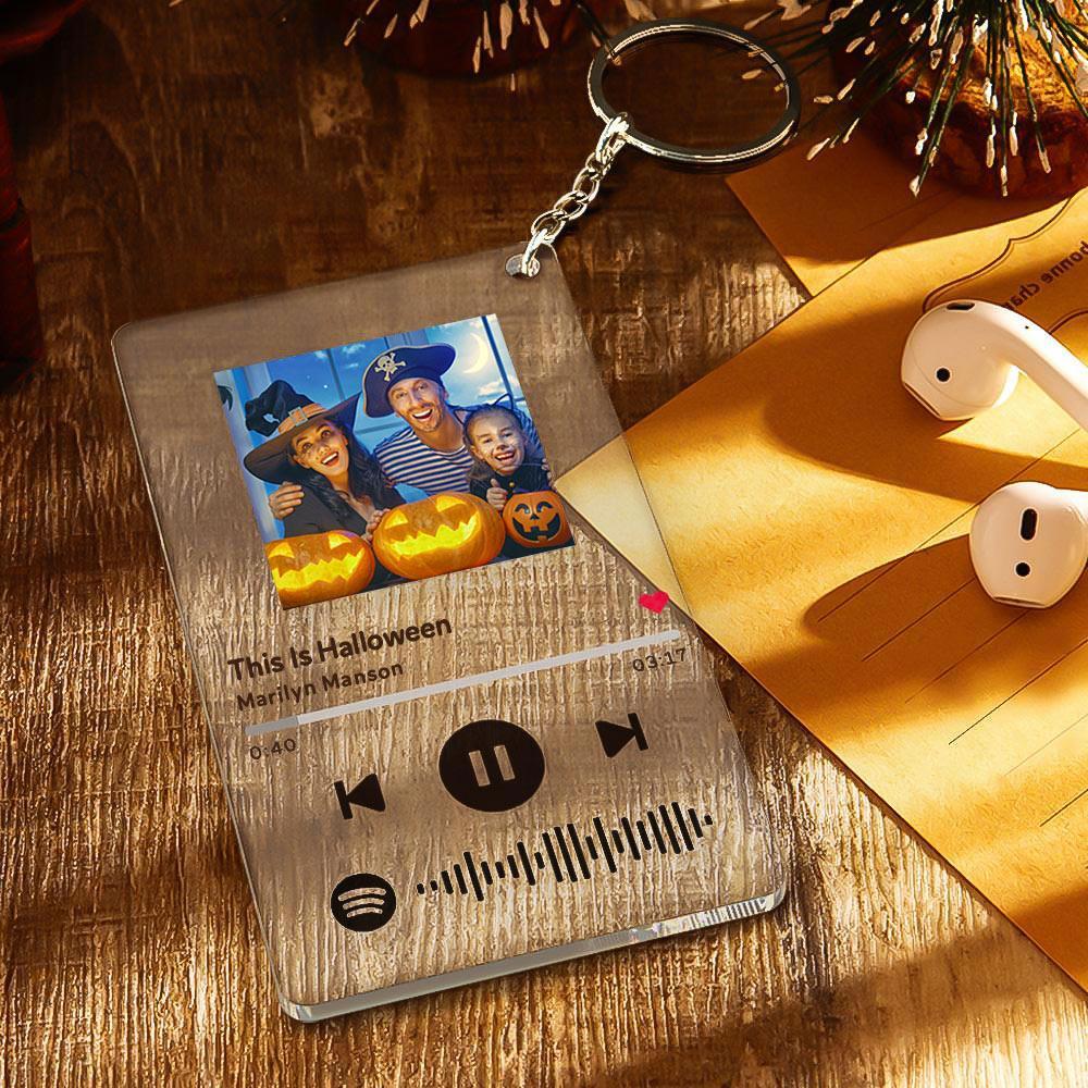Spotify Code Acrylic Music Keychain - Halloween Time With Family