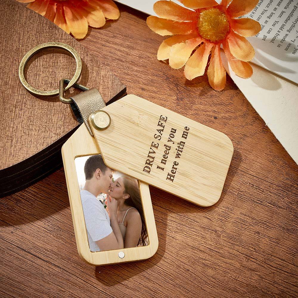 Personalized Photo Keychain Magnetic Engraved Keychain Valentine's Day Gifts for Him - Yourphotoblanket