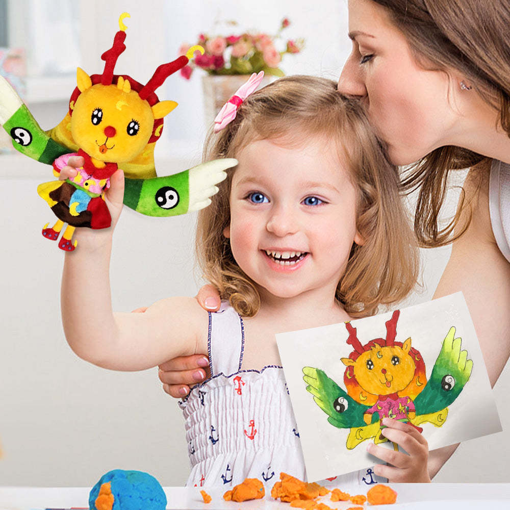 Custom Plush from Drawing 15in Personalized Stuffed Animals Unique Personalized Gifts for Kids - yourphotoblanketuk