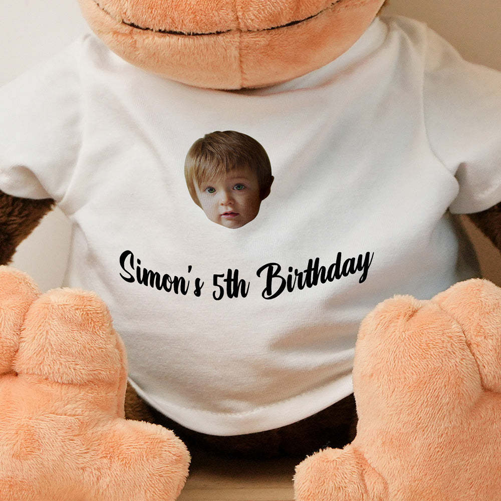 Personalized Animal Plush Stuffed Toy Birth Announcement Gift for Baby Shower - yourphotoblanketuk