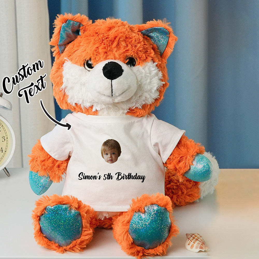 Personalized Animal Plush Stuffed Toy Birth Announcement Gift for Baby Shower - yourphotoblanketuk