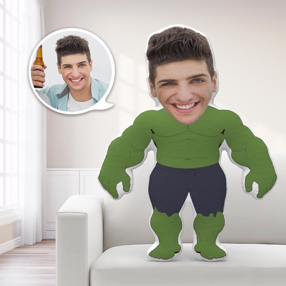 Custom Hulk MiniMe Pillow Face Pillow Personalized Incredible Hulk Pillow Custom Pillow Picture Pillow Costume Pillow Doll Super Hero Toy