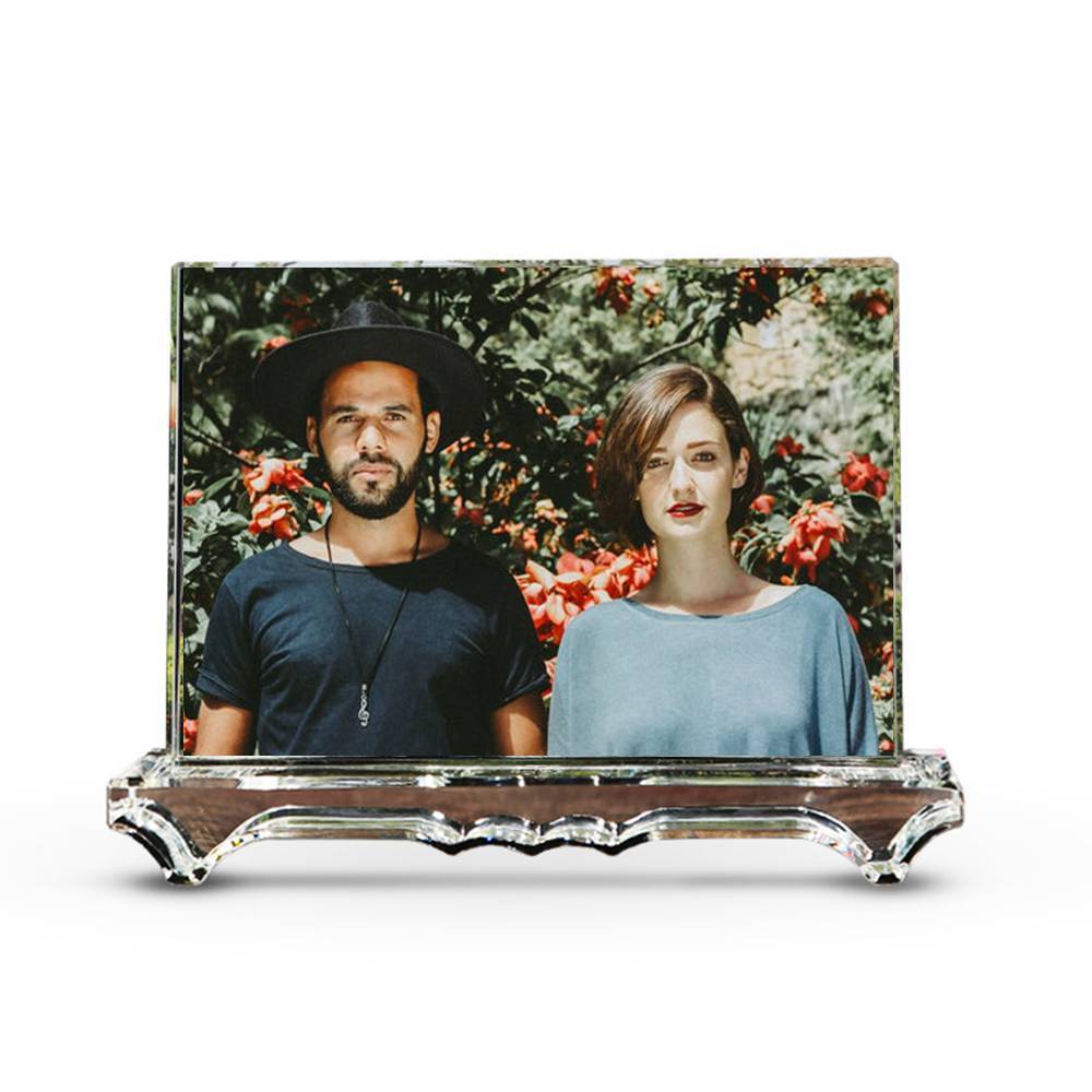 Personalized Crystal Photo Frame Square-shaped Keepsake Gift