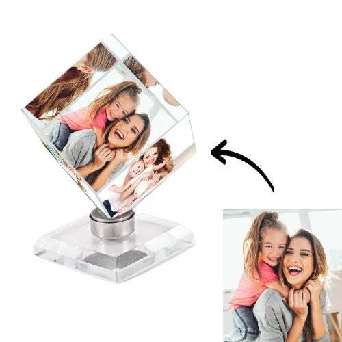 Personalized Crystal Photo Frame Rubik's Cube Keepsake Gift