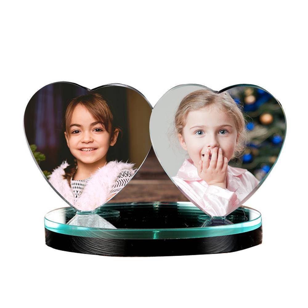 Personalized Crystal Photo Frame Heart-shaped Keepsake Gift