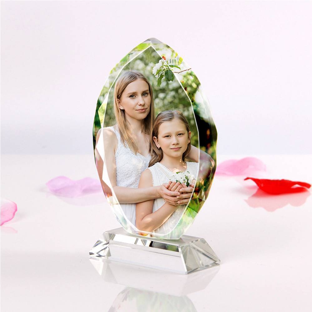 Personalized Crystal Photo Frame Oval-shaped Keepsake Gift