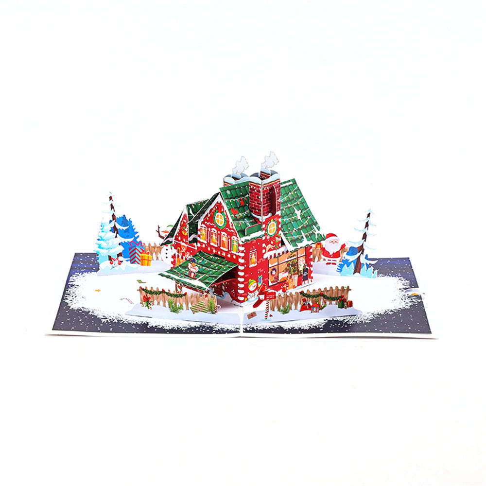 Christmas 3D Pop Up Card Christmas House Greeting Card - Yourphotoblanket
