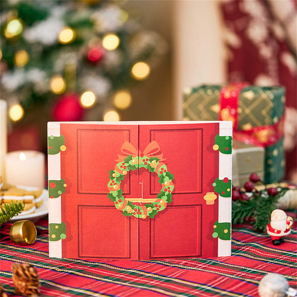 Double Opened Christmas 3D Pop Up Card Christmas Family Greeting Card - Yourphotoblanket