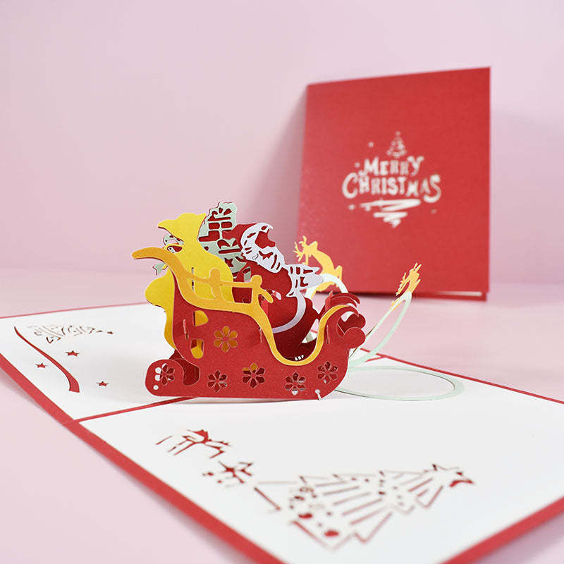 Christmas Sleigh 3D Pop-Up Card Greeting Card - Yourphotoblanket