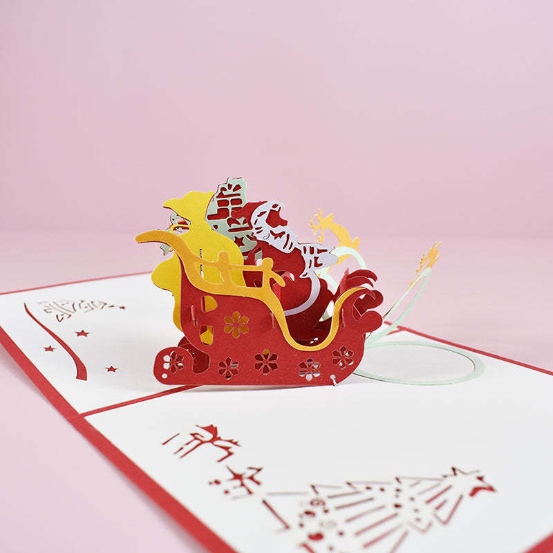 Christmas Sleigh 3D Pop-Up Card Greeting Card - Yourphotoblanket