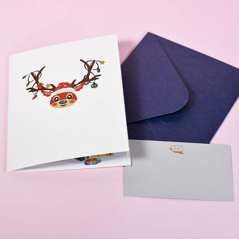 Christmas Elk 3D Pop-Up Card Greeting Card - Yourphotoblanket