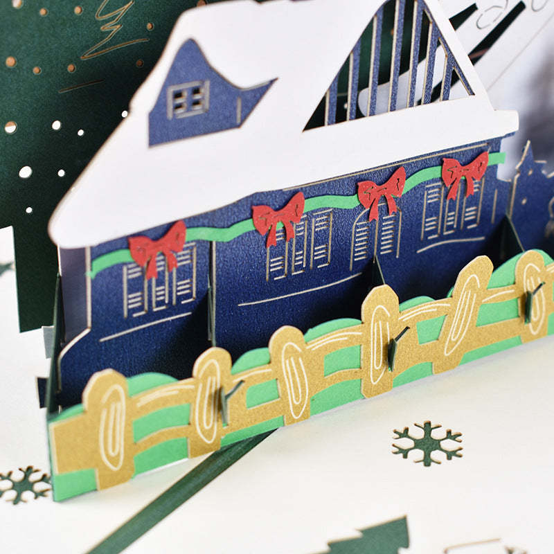 Santa Skier 3D Pop-Up Card Greeting Card - Yourphotoblanket