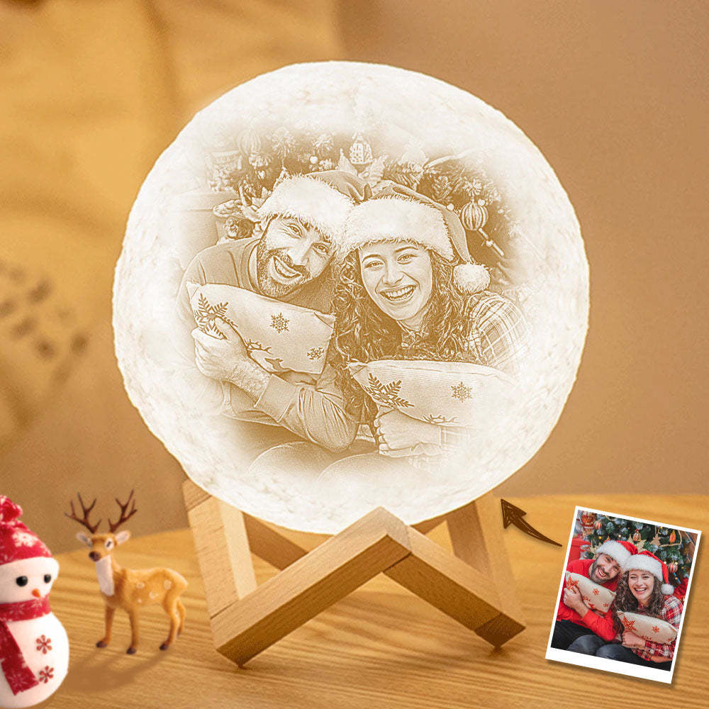 Anniversary Gifts Moon Photo Lamp Shades Personalized Picture Light & Engraving Custom 3D Print Luna Light Painting Light for Her - yourphotoblanketuk